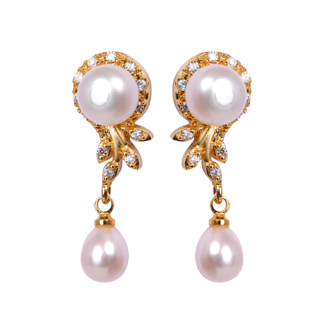 White pearl hanging Earring T0931