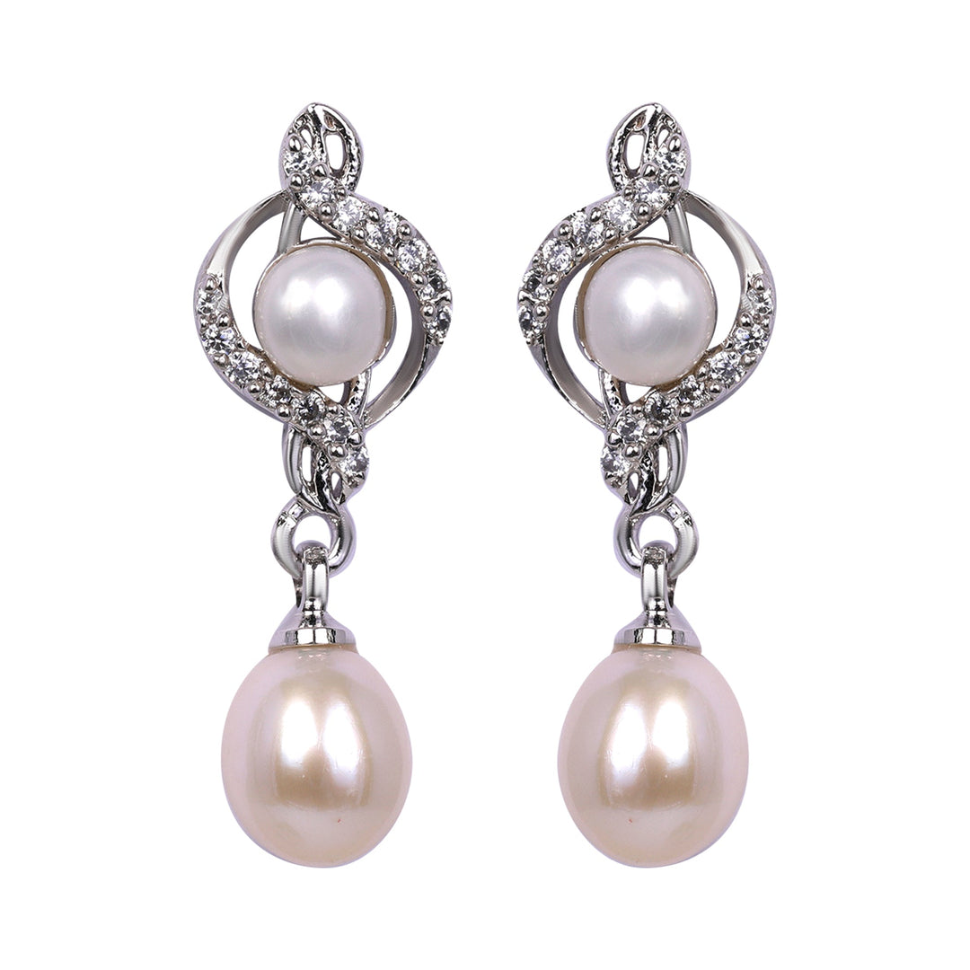 Pearl earrings T2437 hanging type