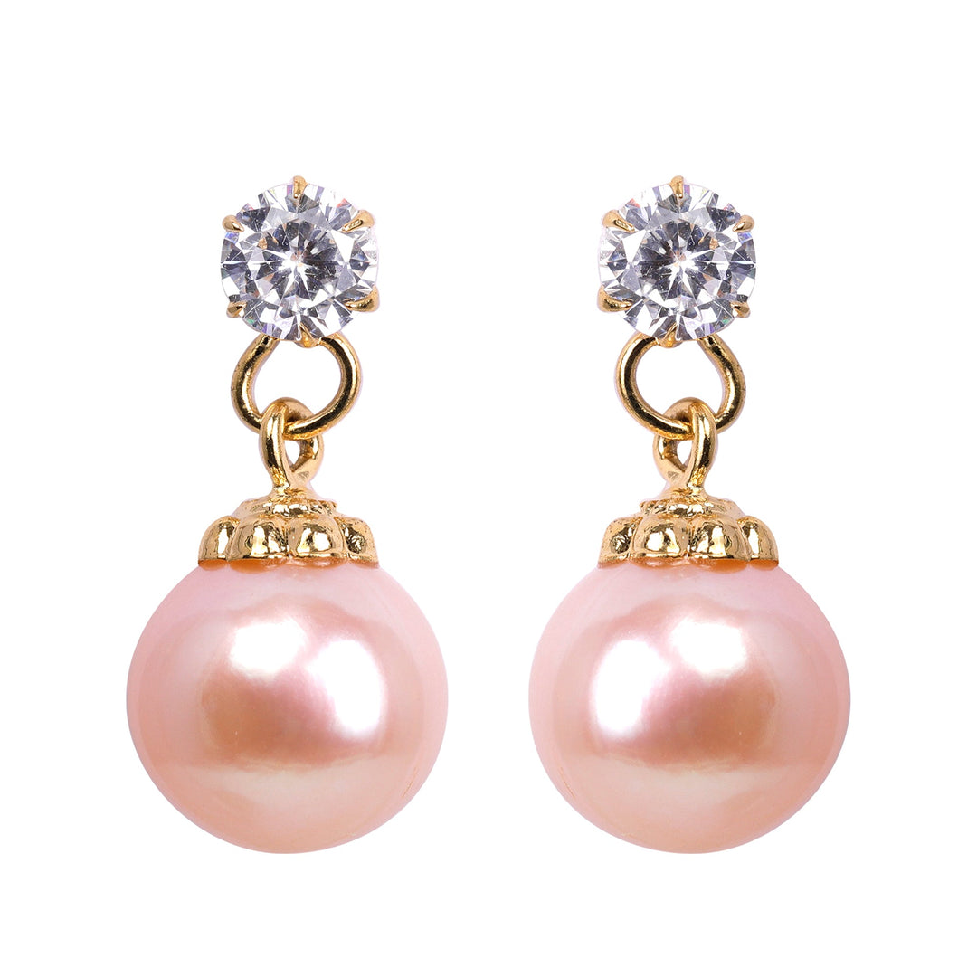 Pink Pearl Hanging  Earring T3972