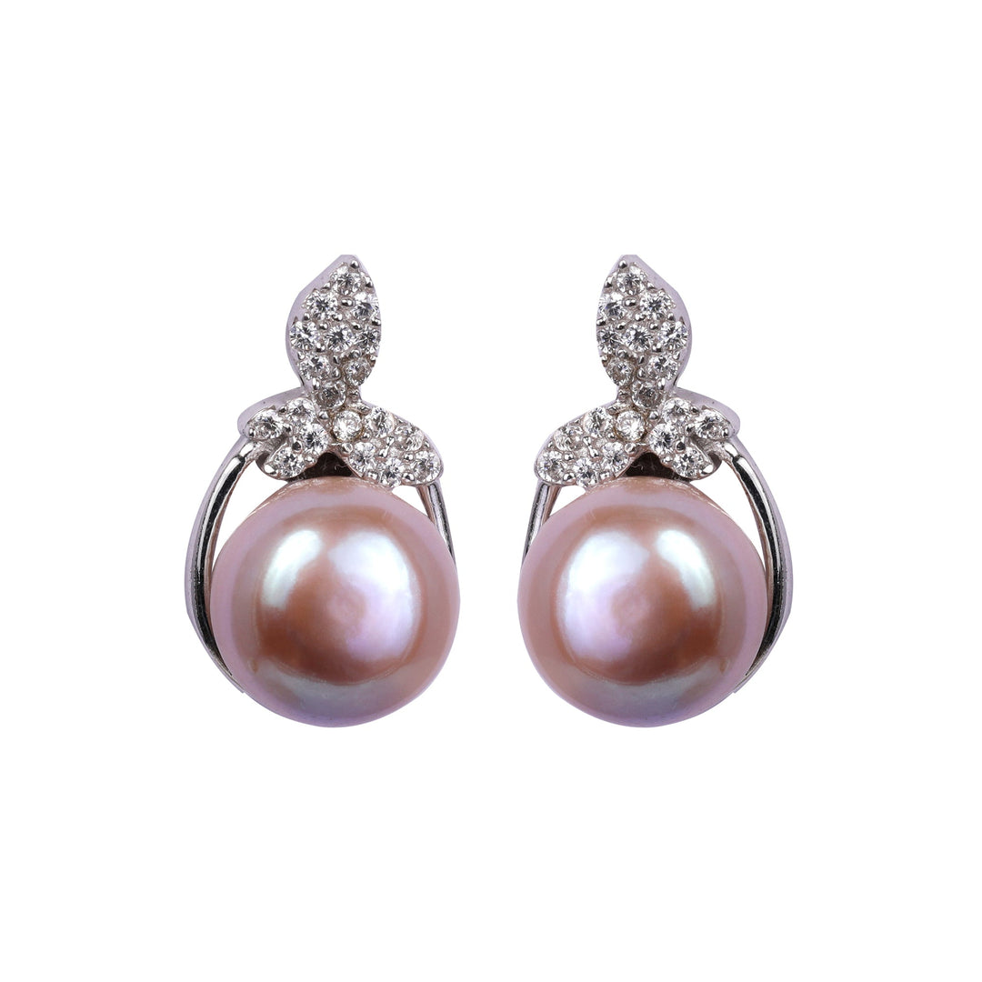 Peach color Pearl Earring T4216