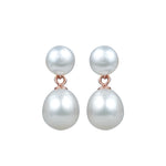 WHITE PEARL EAR RINGS - T4373 Krishnapearlsandjewellers
