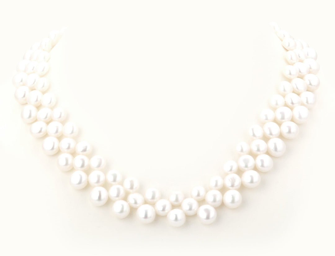 White Pearl Choker Necklace-CH012 KrishnaPearlsandJewellers
