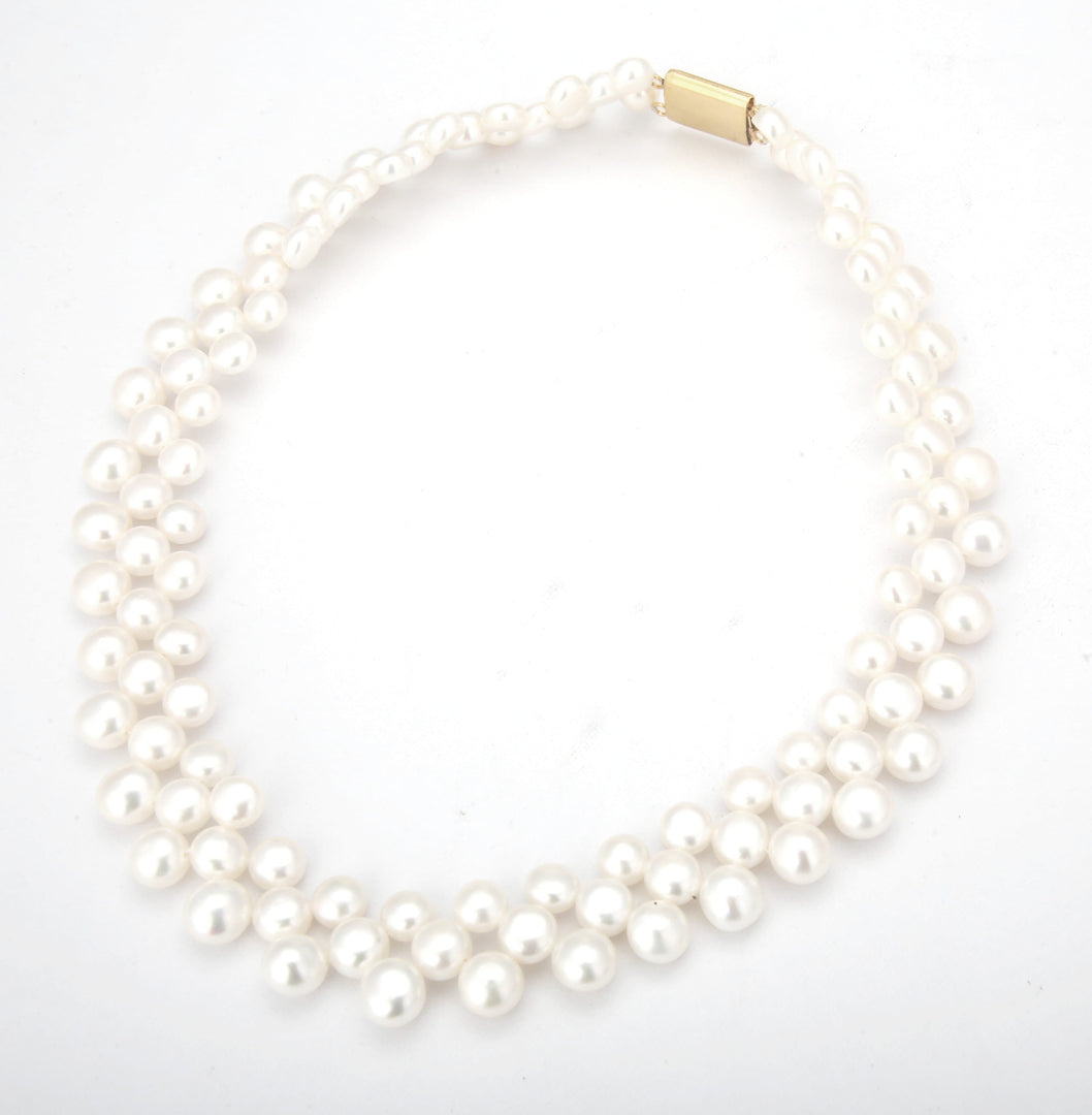 White Pearl Choker Necklace-CH012 KrishnaPearlsandJewellers