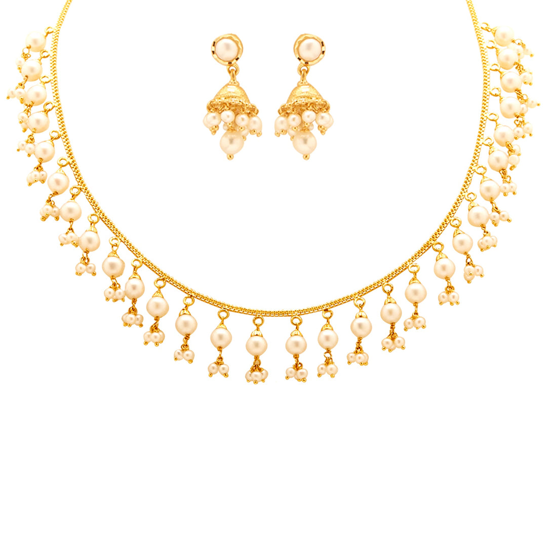 GOLD WHITE PEARL HALF-SET - GSP0122